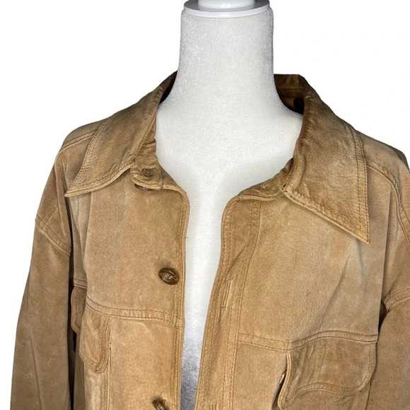 Vintage Genuine Suede Long Jacket/Coat XL Tall - Picture 8 of 8